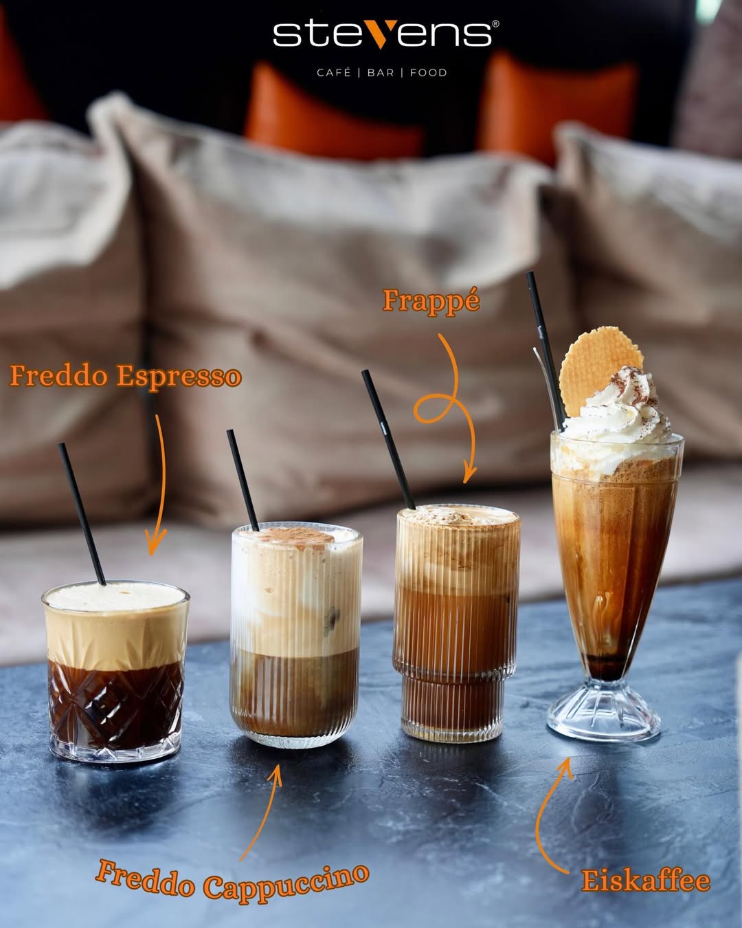 Stevens Kaffee-Drinks: Freddo, Frappé, Eiskaffee